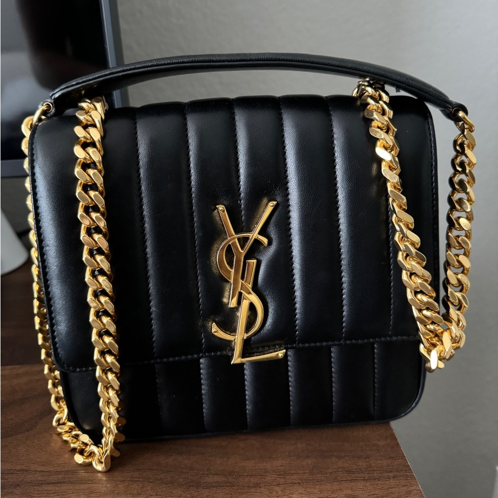 Black/Gold Chain Authentic YSL Purse